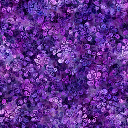 Quilting Treasures Fabrics Resplendent by Dan Morris Purple Leaf Blender