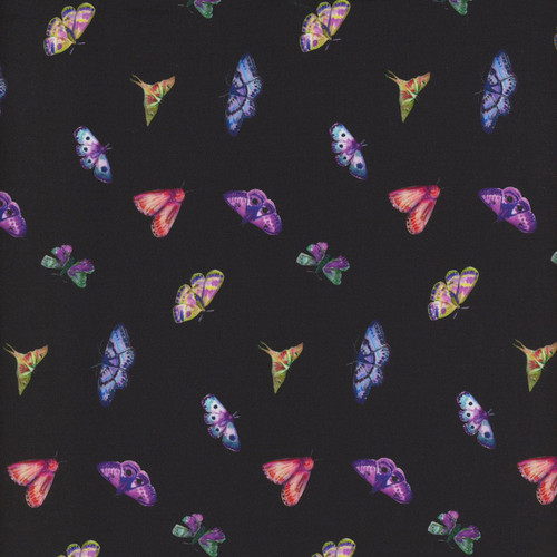 Clothworks Fabrics Midnight Dreams Melissa Polomisky Black Butterflies