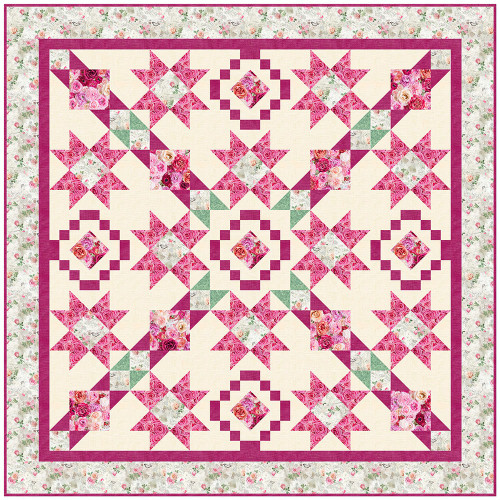 Timeless Treasures Fabrics Bellerose Crossed Stars Quilt Kit