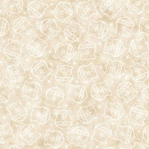 Quilting Treasures Fabrics American Heroes Police Cream Police Badges