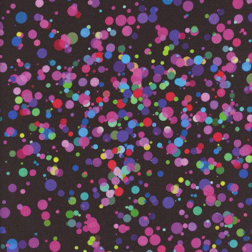 Timeless Treasures Fabrics Electric Black Electric Dots