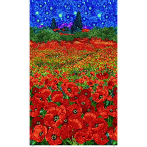 Timeless Treasures Fabrics Poppy Dreams Multi Poppies Field Panel