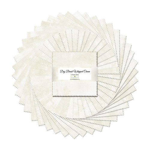 Wilmington Prints Dry Brush Essentials Whipped Cream 5 Karat Crystals 5 Inch Squares