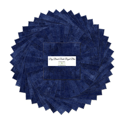 Wilmington Prints Dry Brush Essentials Dark Royal Blue 5 Karat Crystals 5 Inch Squares
