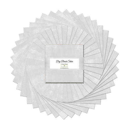 Wilmington Prints Dry Brush Essentials Silver Grey 5 Karat Crystals 5 Inch Squares