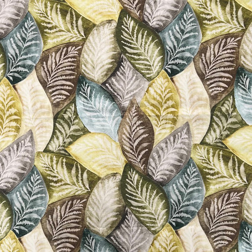Hamilton Fabrics Glade Vert Green Stylized Leaf Collage