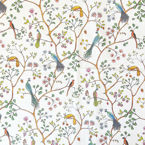 Hamilton Fabrics Birdsong Multi Peacocks Exotic Birds Fruit Tree