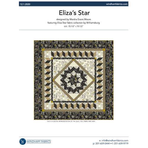 Windham Fabrics Williamsburg Eliza Elizas Star Dark Border Free Quilt Pattern