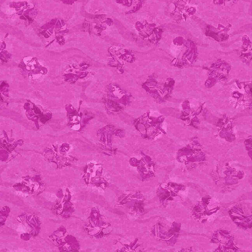 Quilting Treasures Fabrics Rock n Roll Fantasy Dan Morris Pink Rock Star Tonal