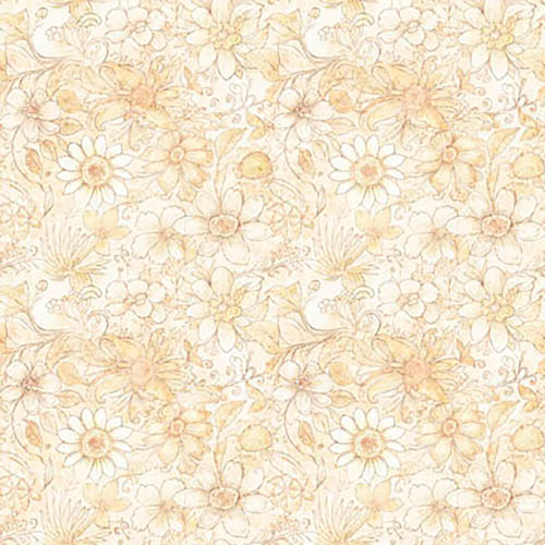 Quilting Treasures Fabrics Enchanted Dan Morris Cream Packed Flowers