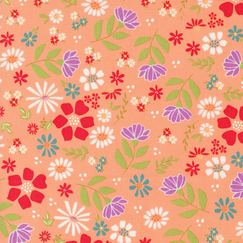 Moda Fabrics Laguna Sunrise Sherri & Chelsi Peach Pink Wild Rose
