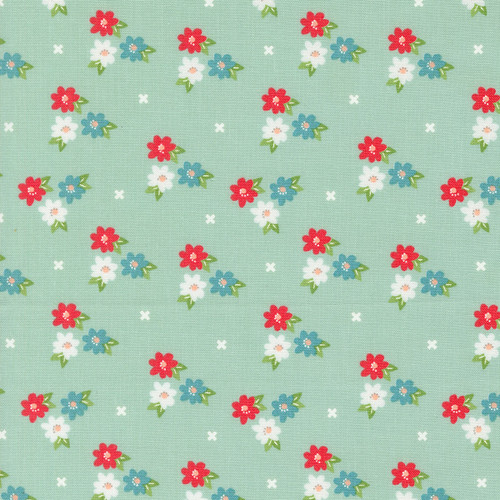 Moda Fabrics Laguna Sunrise Sherri & Chelsi Aqua Blue Morning Glory