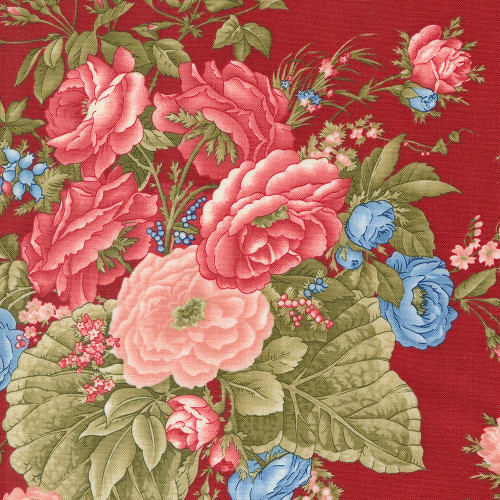 Moda Fabrics Grand Haven Minick & Simpson Red Floral Bouquet