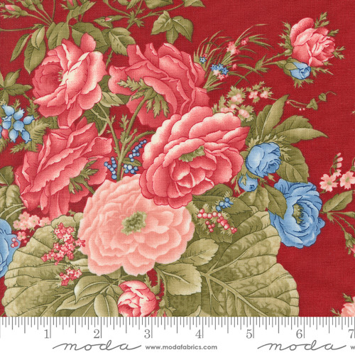 Moda Fabrics Grand Haven Minick & Simpson Red Floral Bouquet