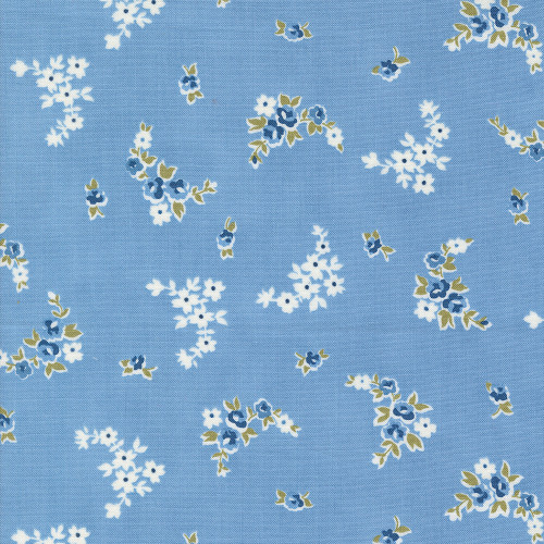 Moda Fabrics Grand Haven Minick & Simpson Light Blue Rose Spray