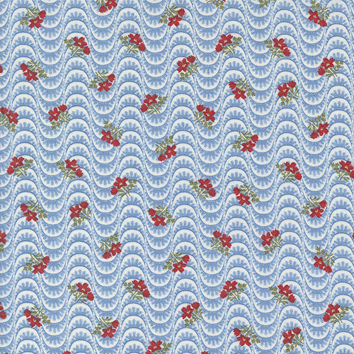 Moda Fabrics Minick & Simpson Grand Haven Denim Blue Flower Waves