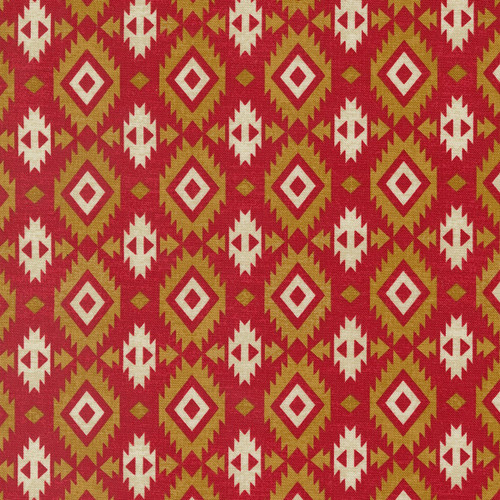 Moda Fabrics Saddle Ranch Squash Blossom Blanket Campfire Red