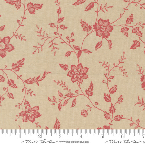 Moda Fabrics Rouenneries Trois French General Etonnante Vining Floral Oyster Cream