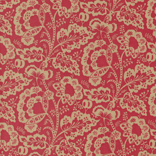 Moda Fabrics Rouenneries Trois French General Jolie Flowers and Foliage Rouge Red