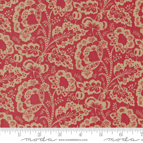 Moda Fabrics Rouenneries Trois French General Jolie Flowers and Foliage Rouge Red