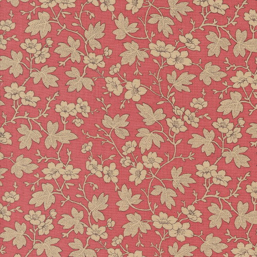 Moda Fabrics Rouenneries Trois French General Mignon Flower Vine Faded Red