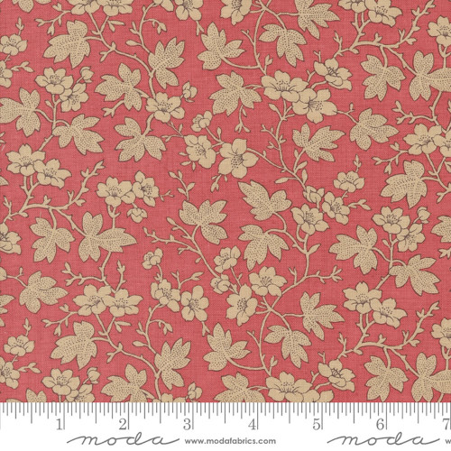 Moda Fabrics Rouenneries Trois French General Mignon Flower Vine Faded Red