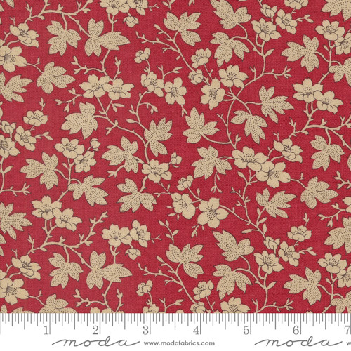 Moda Fabrics Rouenneries Trois French General Mignon Flower Vine Rouge Red