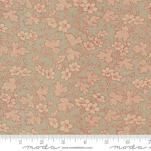 Moda Fabrics Rouenneries Trois French General Mignon Flower Vine Roche Grey