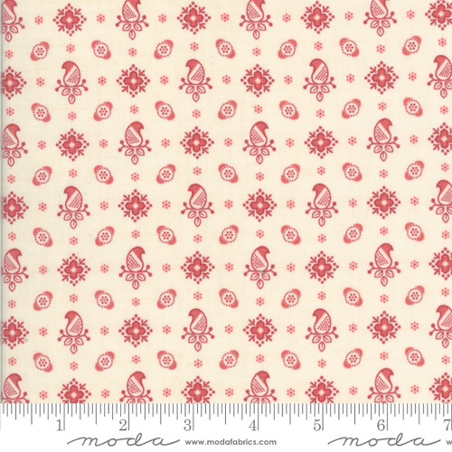 Moda Fabrics Rouenneries Trois French General Amour Set Foulard Pearl Red