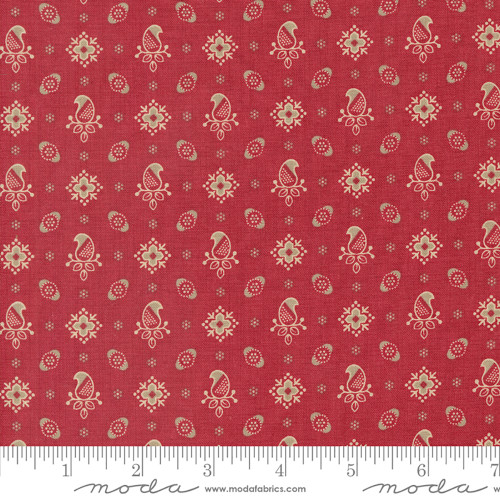 Moda Fabrics Rouenneries Trois French General Amour Set Foulard Rouge Red