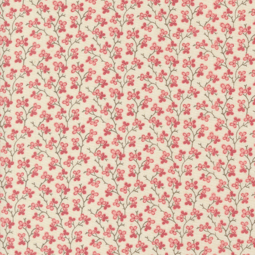 Moda Fabrics Rouenneries Trois French General Bijou Cherry Blooms Pearl Red