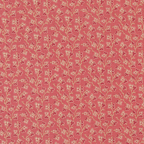 Moda Fabrics Rouenneries Trois French General Bijou Cherry Blooms Faded Red