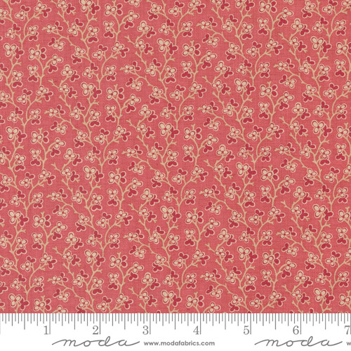 Moda Fabrics Rouenneries Trois French General Bijou Cherry Blooms Faded Red