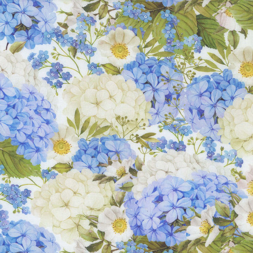 In The Beginning Fabrics Periwinkle Spring Packed Garden Flowers