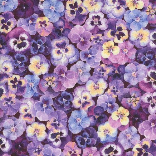 Hoffman Fabrics Flower Shoppe Purple Pansies Hoffman Fabrics Flower Shoppe Purple Pansies