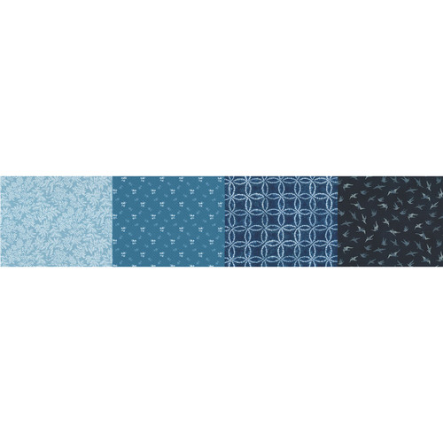 Moda Fabrics 50 Years Of Moda Indigo 4 in One Blender Print Dark Blue