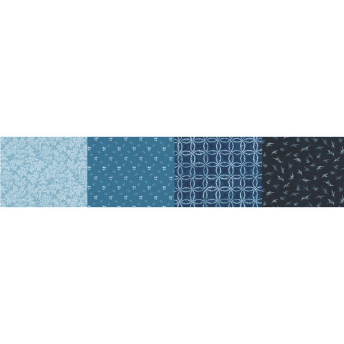 Moda Fabrics 50 Years Of Moda Indigo 4 in One Blender Print Dark Blue