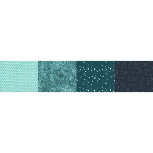 Moda Fabrics 50 Years Of Moda Prussian Blue 4 in One Blender Print Teal Blue