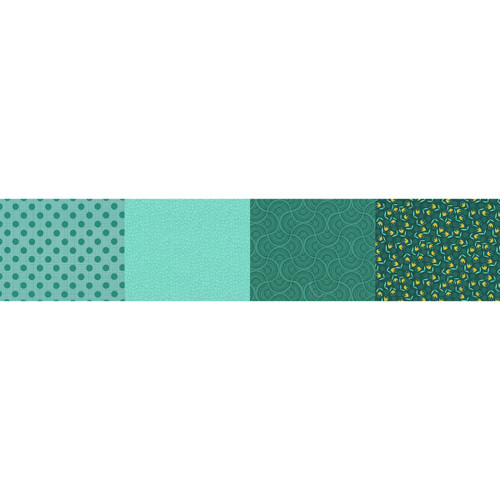 Moda Fabrics 50 Years Of Moda Aqua 4 in One Blender Print Aqua Blue Green