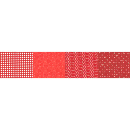 Moda Fabrics 50 Years Of Moda Red 4 in One Blender Print Bright Red