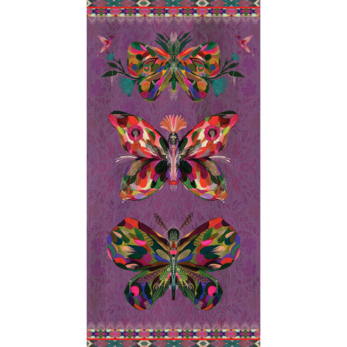 Benartex Fabrics True Colors by Danielle Duer Plum Purple  Wings Panel