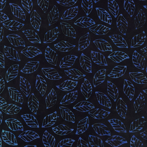Timeless Treasures Fabrics Bluebell Tonga Batiks Iris Tossed Leaves