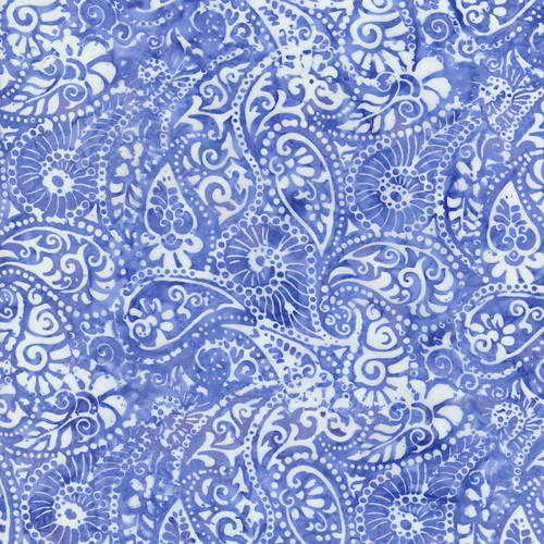 Timeless Treasures Fabrics Bluebell Tonga Batiks Hyacinth Paisley