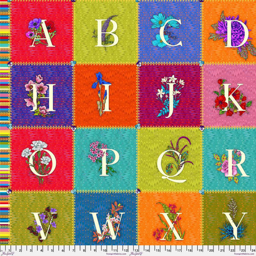 FreeSpirit Fabrics Language of Flowers by Odile Bailloeul Alphabet Panel