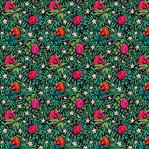 FreeSpirit Fabrics Language of Flowers by Odile Bailloeul SM Victorian Noir
