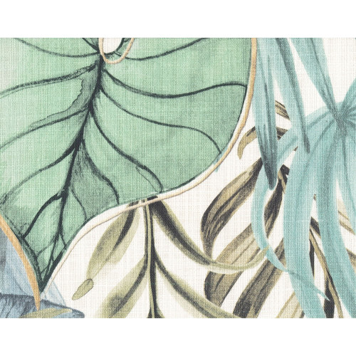 Hamilton Fabrics Eden Capri Layered Tropical Leaves Green