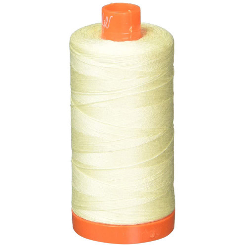 Aurifil Cotton Mako Thread 50 Weight 1422 Yards Cream Light Lemon
