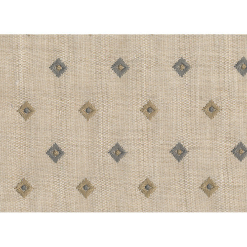 Covington Fabrics Derry Flax Embroidered Diamond Foulard