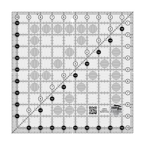 Creative Grids Ruler 10 1/2 Inch by 10 1/2 Inch Square