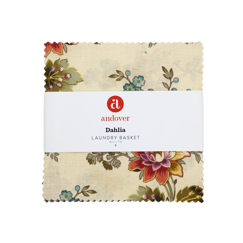Andover Fabrics Dahlia by Laundry Baket Quilts Charm Squares 5 inch